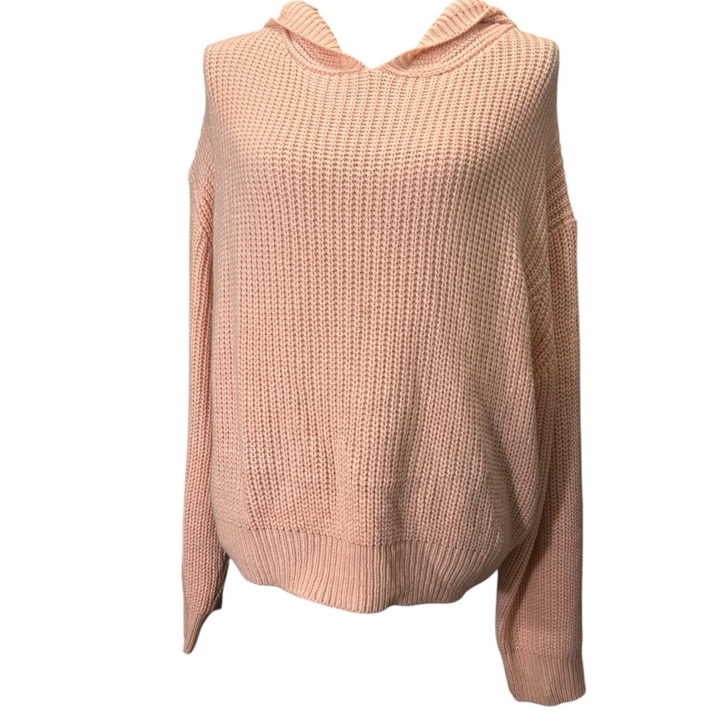 SHEIN EC Coral Chic Ease Lace Up Back Hooded Crop Sweater. Size 2xl